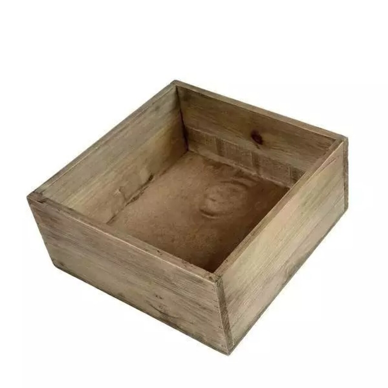 2 pcs 9" Brown Wood Square Boxes Planter Holders Centerpieces Party Decorations
